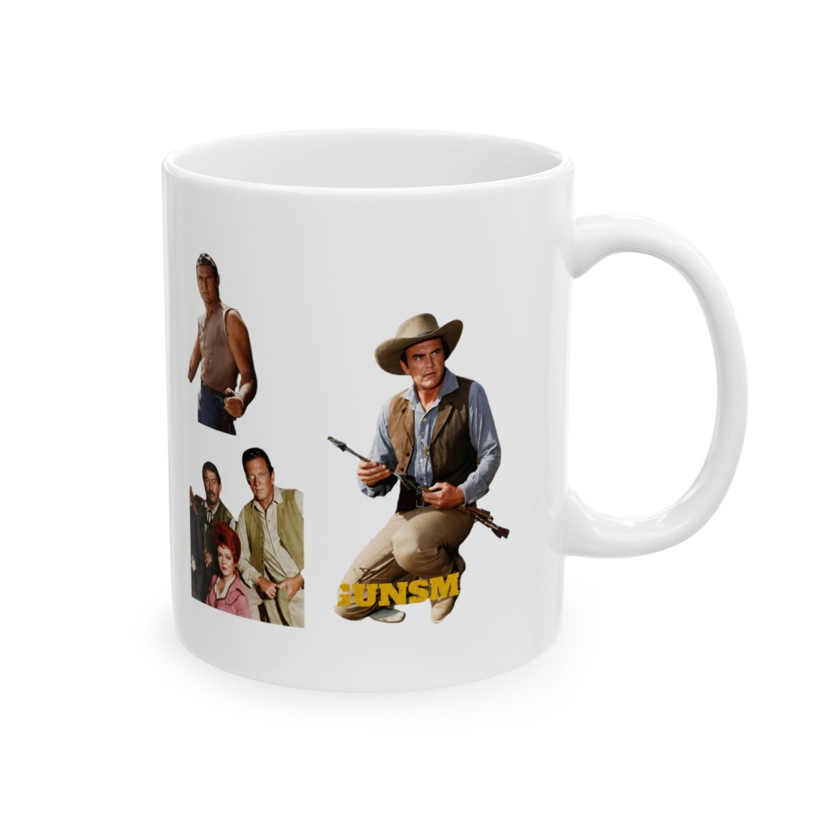 Gunsmoke Show, James Arness as Marshal Matt Dillon, Classic Retro Cowboy Western TV Television Series, Ceramic 11 oz Mug